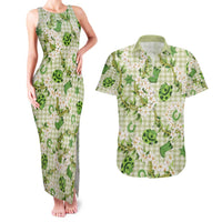 Mokihana Maile Ilima Leis Paniolo Palaka Couples Matching Tank Maxi Dress and Hawaiian Shirt Hawaiian Omaomo Ala Spirit LT9 Green - Polynesian Pride