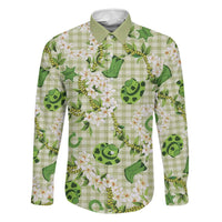 Mokihana Maile Ilima Leis Paniolo Palaka Family Matching Long Sleeve Bodycon Dress and Hawaiian Shirt Hawaiian Omaomo Ala Spirit LT9 Dad's Shirt - Long Sleeve Green - Polynesian Pride