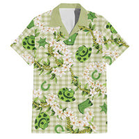 Mokihana Maile Ilima Leis Paniolo Palaka Family Matching Tank Maxi Dress and Hawaiian Shirt Hawaiian Omaomo Ala Spirit LT9 Dad's Shirt - Short Sleeve Green - Polynesian Pride
