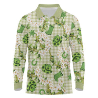 Mokihana Maile Ilima Leis Paniolo Palaka Long Sleeve Polo Shirt Hawaiian Omaomo Ala Spirit - Polynesian Pride