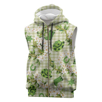 Mokihana Maile Ilima Leis Paniolo Palaka Sleeveless Zip Hoodie Hawaiian Omaomo Ala Spirit LT9 Green - Polynesian Pride
