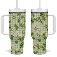 Mokihana Maile Ilima Leis Paniolo Palaka Tumbler With Handle Hawaiian Omaomo Ala Spirit - Polynesian Pride