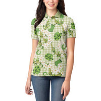 Mokihana Maile Ilima Leis Paniolo Palaka Women Polo Shirt Hawaiian Omaomo Ala Spirit - Polynesian Pride