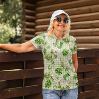 Mokihana Maile Ilima Leis Paniolo Palaka Women Polo Shirt Hawaiian Omaomo Ala Spirit - Polynesian Pride