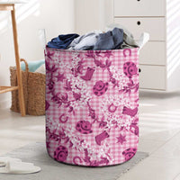 Mokihana Maile Ilima Leis Paniolo Palaka Laundry Basket Hawaiian Omaomo Ulaula Spirit - Polynesian Pride