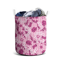 Mokihana Maile Ilima Leis Paniolo Palaka Laundry Basket Hawaiian Omaomo Ulaula Spirit - Polynesian Pride