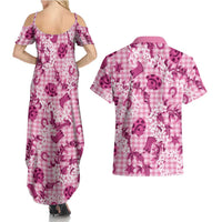 Mokihana Maile Ilima Leis Paniolo Palaka Couples Matching Summer Maxi Dress and Hawaiian Shirt Hawaiian Omaomo Ulaula Spirit LT9 - Polynesian Pride