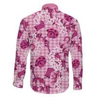 Mokihana Maile Ilima Leis Paniolo Palaka Family Matching Off The Shoulder Long Sleeve Dress and Hawaiian Shirt Hawaiian Omaomo Ulaula Spirit LT9 - Polynesian Pride