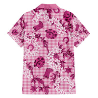 Mokihana Maile Ilima Leis Paniolo Palaka Family Matching Off Shoulder Short Dress and Hawaiian Shirt Hawaiian Omaomo Ulaula Spirit LT9 - Polynesian Pride
