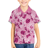 Mokihana Maile Ilima Leis Paniolo Palaka Family Matching Off Shoulder Short Dress and Hawaiian Shirt Hawaiian Omaomo Ulaula Spirit LT9 - Polynesian Pride