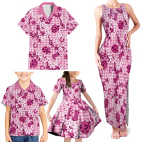 Mokihana Maile Ilima Leis Paniolo Palaka Family Matching Tank Maxi Dress and Hawaiian Shirt Hawaiian Omaomo Ulaula Spirit LT9 - Polynesian Pride