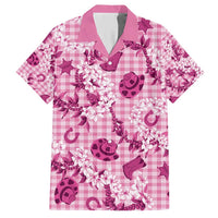 Mokihana Maile Ilima Leis Paniolo Palaka Hawaiian Shirt Hawaiian Omaomo Ulaula Spirit LT9 Pink - Polynesian Pride