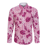 Mokihana Maile Ilima Leis Paniolo Palaka Long Sleeve Button Shirt Hawaiian Omaomo Ulaula Spirit - Polynesian Pride