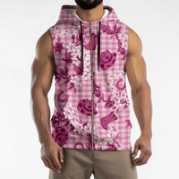 Mokihana Maile Ilima Leis Paniolo Palaka Sleeveless Zip Hoodie Hawaiian Omaomo Ulaula Spirit - Polynesian Pride