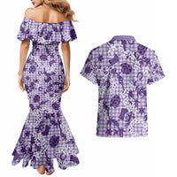 Mokihana Maile Ilima Leis Paniolo Palaka Couples Matching Mermaid Dress and Hawaiian Shirt Hawaiian Poni Spirit LT9 - Polynesian Pride