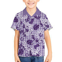 Mokihana Maile Ilima Leis Paniolo Palaka Family Matching Off Shoulder Maxi Dress and Hawaiian Shirt Hawaiian Poni Spirit LT9 - Polynesian Pride