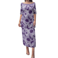 Mokihana Maile Ilima Leis Paniolo Palaka Family Matching Puletasi and Hawaiian Shirt Hawaiian Poni Spirit LT9 Purple - Polynesian Pride