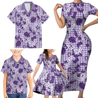 Mokihana Maile Ilima Leis Paniolo Palaka Family Matching Short Sleeve Bodycon Dress and Hawaiian Shirt Hawaiian Poni Spirit LT9 - Polynesian Pride