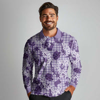 Mokihana Maile Ilima Leis Paniolo Palaka Long Sleeve Polo Shirt Hawaiian Poni Spirit - Polynesian Pride