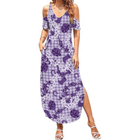 Mokihana Maile Ilima Leis Paniolo Palaka Summer Maxi Dress Hawaiian Poni Spirit - Polynesian Pride