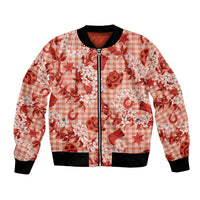 Mokihana Maile Ilima Leis Paniolo Palaka Bomber Jacket Hawaiian Ulaula Spirit - Polynesian Pride