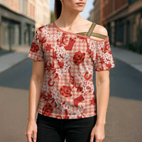 Mokihana Maile Ilima Leis Paniolo Palaka Cross Shoulder Shirt Hawaiian Ulaula Spirit - Polynesian Pride