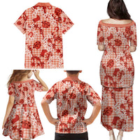 Mokihana Maile Ilima Leis Paniolo Palaka Family Matching Puletasi and Hawaiian Shirt Hawaiian Ulaula Spirit LT9 - Polynesian Pride
