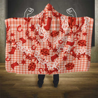 Mokihana Maile Ilima Leis Paniolo Palaka Hooded Blanket Hawaiian Ulaula Spirit - Polynesian Pride