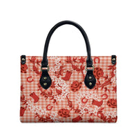 Mokihana Maile Ilima Leis Paniolo Palaka Leather Bag Hawaiian Ulaula Spirit - Polynesian Pride