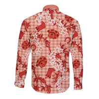 Mokihana Maile Ilima Leis Paniolo Palaka Long Sleeve Button Shirt Hawaiian Ulaula Spirit - Polynesian Pride