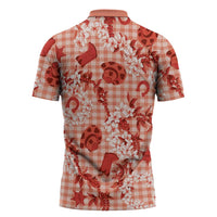 Mokihana Maile Ilima Leis Paniolo Palaka Zipper Polo Shirt Hawaiian Ulaula Spirit - Polynesian Pride