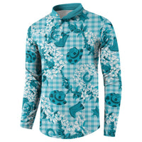 Mokihana Maile Ilima Leis Paniolo Palaka Button Sweatshirt Hawaiian Polu Opa Spirit - Polynesian Pride