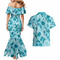 Mokihana Maile Ilima Leis Paniolo Palaka Couples Matching Mermaid Dress and Hawaiian Shirt Hawaiian Polu Opa Spirit - Polynesian Pride
