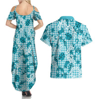 Mokihana Maile Ilima Leis Paniolo Palaka Couples Matching Summer Maxi Dress and Hawaiian Shirt Hawaiian Polu Opa Spirit LT9 - Polynesian Pride