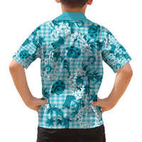 Mokihana Maile Ilima Leis Paniolo Palaka Family Matching Long Sleeve Bodycon Dress and Hawaiian Shirt Hawaiian Polu Opa Spirit LT9 - Polynesian Pride