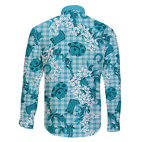 Mokihana Maile Ilima Leis Paniolo Palaka Family Matching Short Sleeve Bodycon Dress and Hawaiian Shirt Hawaiian Polu Opa Spirit - Polynesian Pride