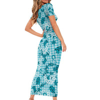 Mokihana Maile Ilima Leis Paniolo Palaka Family Matching Short Sleeve Bodycon Dress and Hawaiian Shirt Hawaiian Polu Opa Spirit LT9 - Polynesian Pride