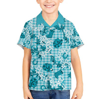 Mokihana Maile Ilima Leis Paniolo Palaka Kid Hawaiian Shirt Hawaiian Polu Opa Spirit - Polynesian Pride