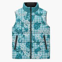 Mokihana Maile Ilima Leis Paniolo Palaka Sleeveless Puffer Jacket Hawaiian Polu Opa Spirit - Polynesian Pride