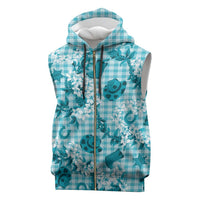Mokihana Maile Ilima Leis Paniolo Palaka Sleeveless Zip Hoodie Hawaiian Polu Opa Spirit - Polynesian Pride