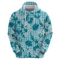 Mokihana Maile Ilima Leis Paniolo Palaka Zip Hoodie Hawaiian Polu Opa Spirit - Polynesian Pride