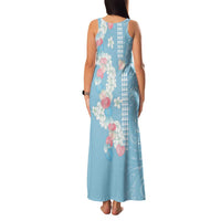 Blue Hawaii Anthurium Plumeria Lei Family Matching Tank Maxi Dress and Hawaiian Shirt LT9 - Polynesian Pride
