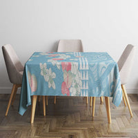 Blue Hawaii Anthurium Plumeria Lei Tablecloth