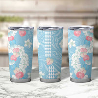 Blue Hawaii Anthurium Plumeria Lei Tumbler Cup