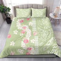 Leaf Green Hawaii Anthurium Plumeria Lei Bedding Set