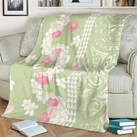 Leaf Green Hawaii Anthurium Plumeria Lei Blanket