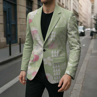 Leaf Green Hawaii Anthurium Plumeria Lei Blazer