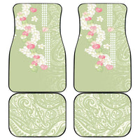Leaf Green Hawaii Anthurium Plumeria Lei Car Mats