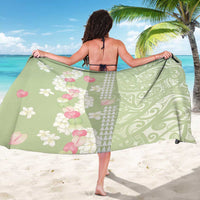 Leaf Green Hawaii Anthurium Plumeria Lei Sarong
