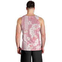 Soft Pink Hawaii Anthurium Plumeria Lei Men Tank Top